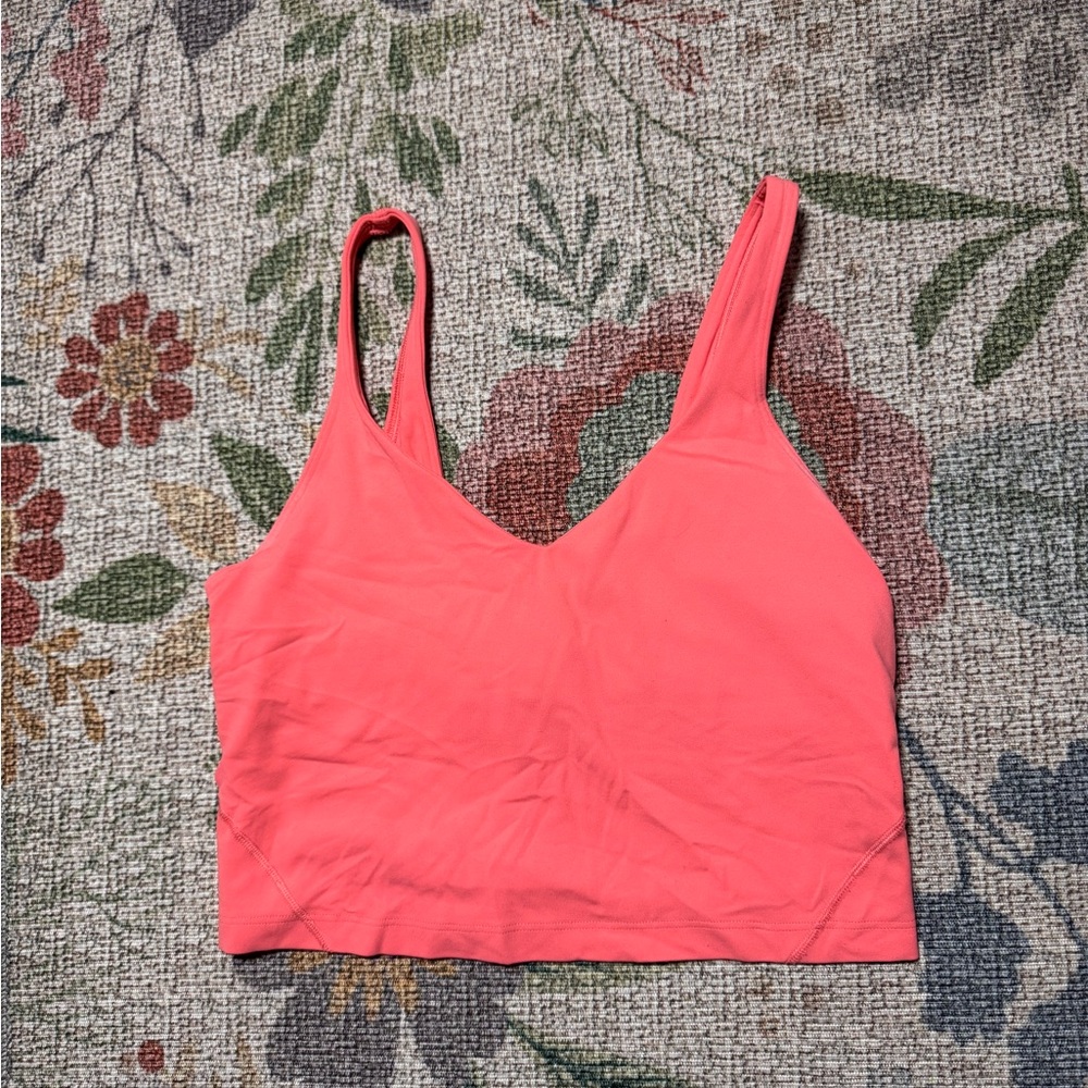Lululemon Athletica Raspberry Cream V neck align tank top